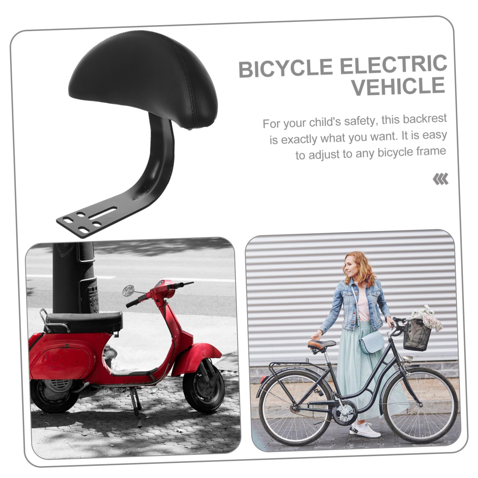 NAMOARLY Ergonomic Electric Car Backrest Bike Seat Pillow Comfortable Back Support for Bikes