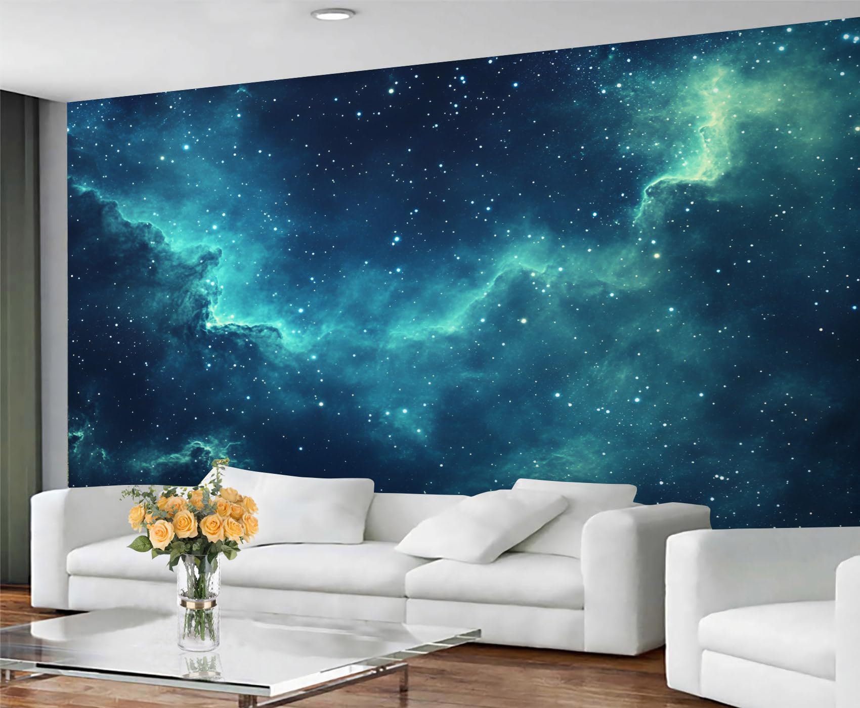 Milky Way Wandbild Kosmischer Nebel Tapete Weltraum Wandbild Riesiges Home Wohnzimmer Esszimmer Wanddekoration Poster (nicht selbstklebend)