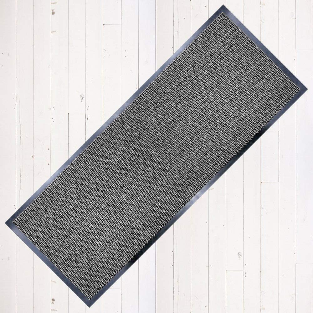 TrendMakers Dirt Stopper Door Mat Carpet Runner 60cm x 160cm Grey/Black