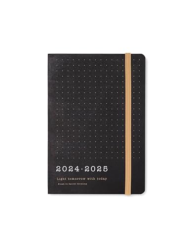 Letts of London Agenda scolaire 2024/2025 avec citations Eco Writers - Format A6-1 jour par page - Papier kraft noir