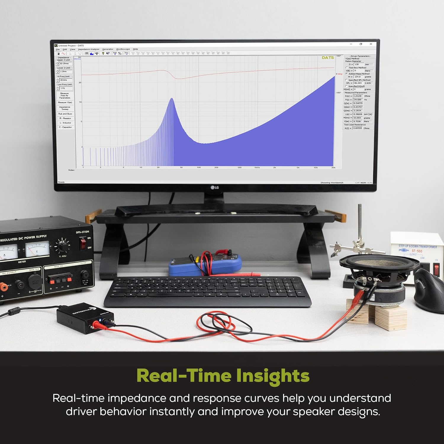 Dayton Audio DATS V3 Computer-Based Speaker & Audio Component Test System, USB Interface, Impedance & Thiele/Small Parameter Measurement, PC Software Included