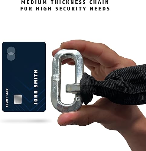 Miniatura 2 de ABUS Cadena de seguridad cuadrada de acero endurecido 10KS de 3/8 pulgadas de grosor para bicicletas, contenedores, remolques, cuatrimotos,