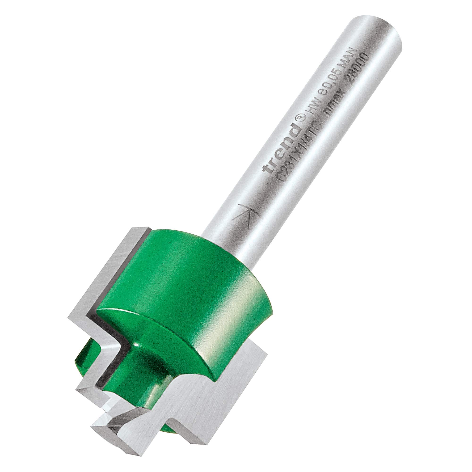 Trend CraftPro Fresa per battute e scanalature 1/4" TCT 13mm 9,5/19mm | Per fresare battute e scanalature in legno: lunghezza taglio 13mm, diam. 9,5/19mm, gambo 1/4", C231X1/4TC