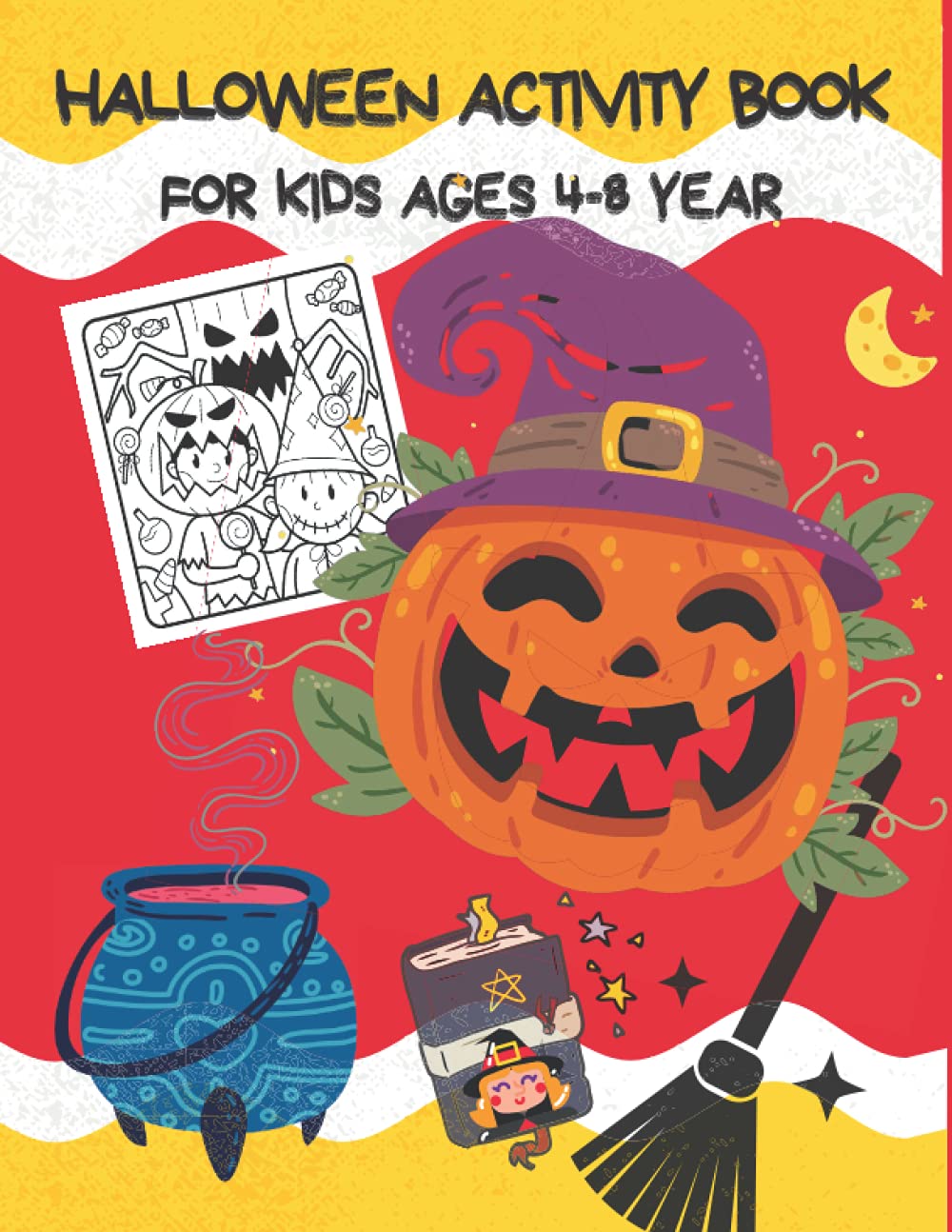 Halloween Activity Book for Kids Ages 4-8 year: A Fun Over 50 Activities I all ages 3-5, 4-6, 6- 8 I Kawaii Themed : Word Search, Dot to Dot, ... … & More ~ Gift for ... and Elementary School