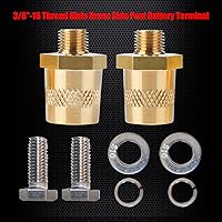 Vista 4 de Ampper Postes de carga de terminal de batería de poste lateral de latón macho de 3/8"-16 roscas, poste lateral estándar adaptador de poste