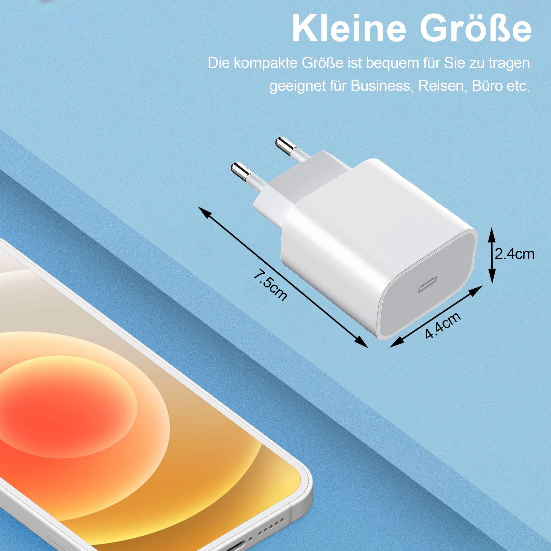Bwine 65W USB-C Ladegerät Set – 3 Ports Schnellladung Mit Reiseadaptern (UK/EU) & Kabel