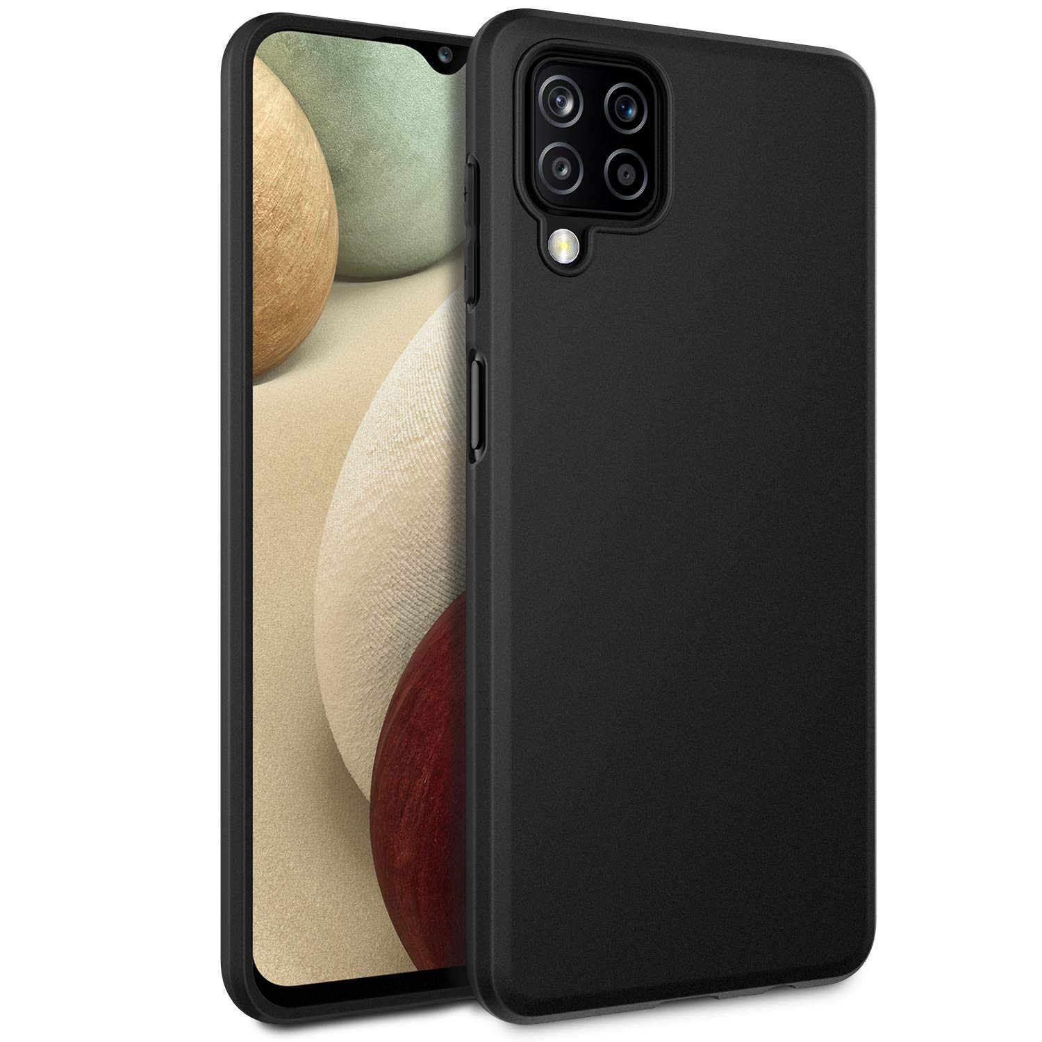 ShopByShop Back Cover Plain Black Rubber Back Cover for Samsung Galaxy A12 5G (Black) (B08V5BR57R) Amazon Price History, Amazon Price Tracker