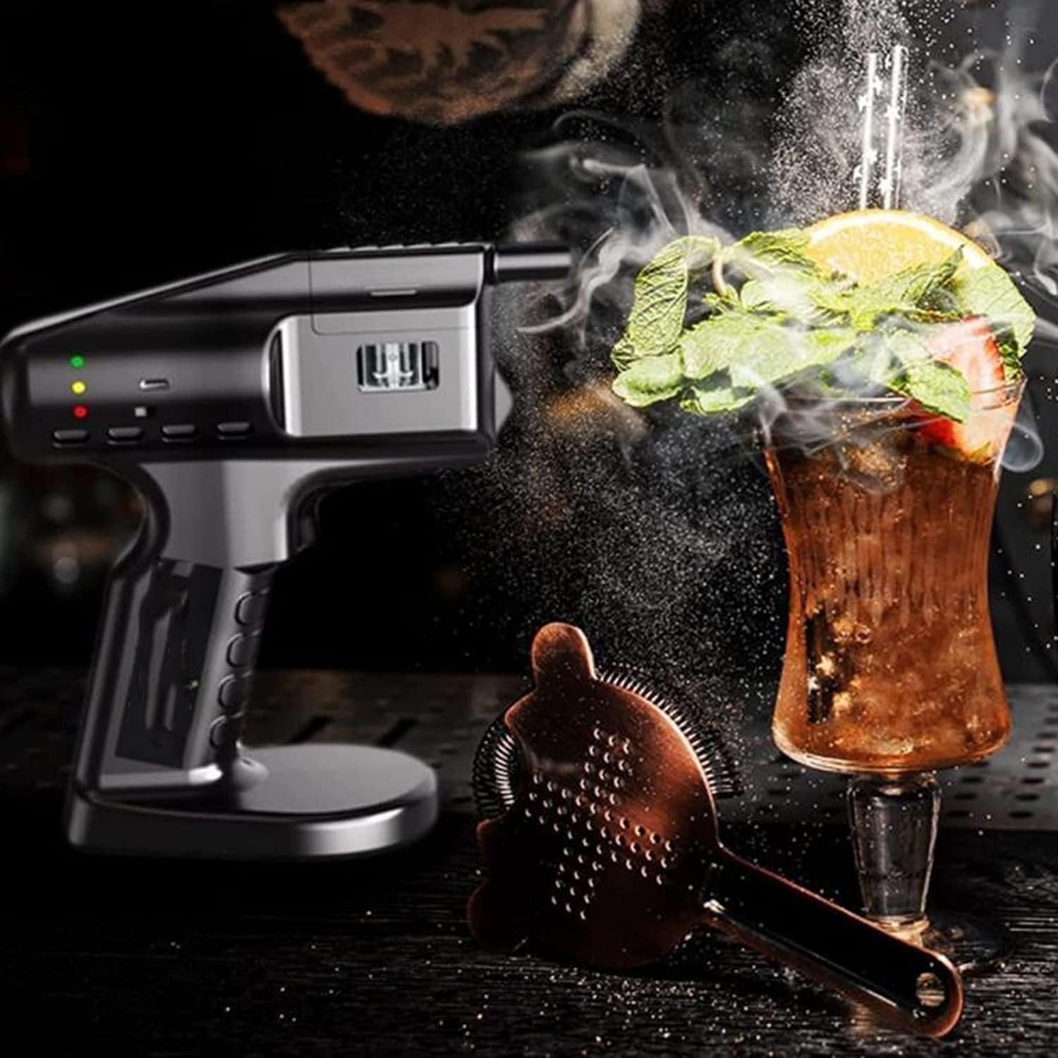 Infusor de humo frío alimentado por USB, pistola de humo sin llama abierta para cócteles, vino y queso, generador de humo elegante para bebidas y alimentos