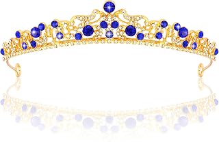 TOBATOBA Royal Blue Tiara Crowns for Women Girls Princess Wedding Tiara Queen Crown for Quinceanera Birthday Bride Bridal Prom Pageant Halloween Costume