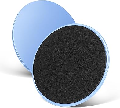 Krightlink Exercise Core Sliders Core Sliding Discs, Dual Sided Workout Sliders for Full Body Workout on Carpet or Hardwood Floor, Training Abdominal Core Strength Blue - 1 Pair