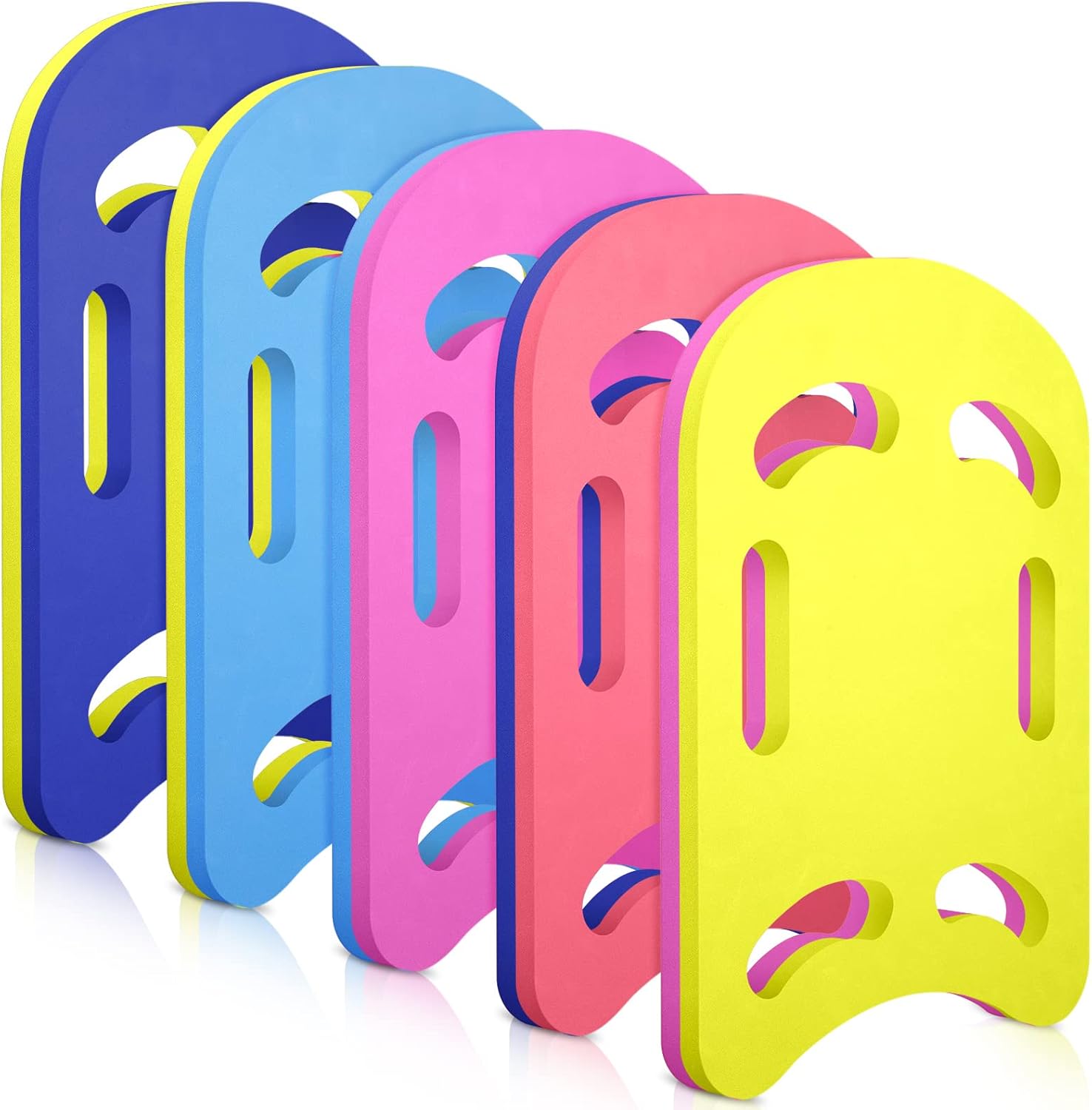 Karenhi 5 Pcs Swimming Kickboard for Adult Kids Training Aid Float Pool Exercise Kick U Design EVA Foam Swim Board for Beginner Float Exercise Equipment