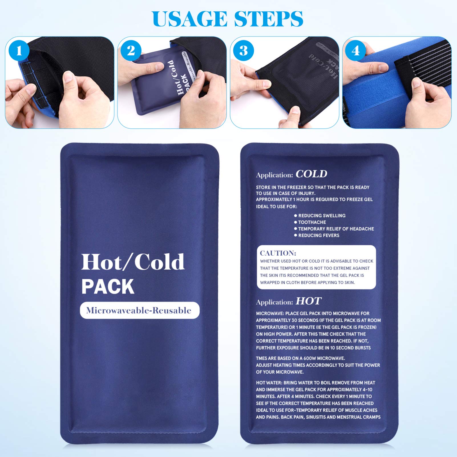 Healifty Gel Cold & Hot Pack Reusable Warm or Ice Pack for Injuries