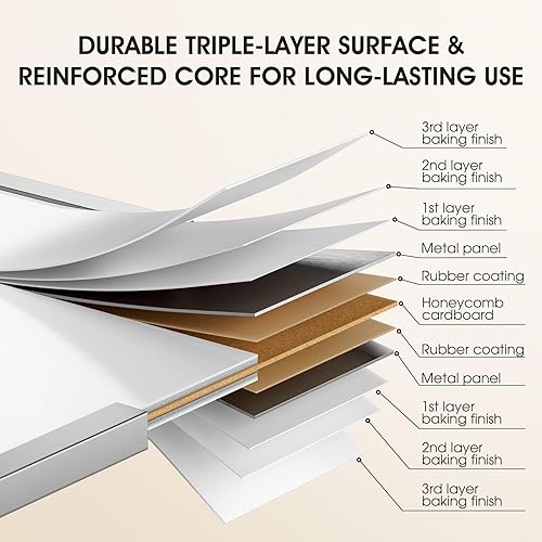 Miniatura 2 de MaxGear Pizarra blanca pequeña con soporte, marco de aluminio magnético de doble cara de 10 x 10 pulgadas, mini pizarra de borrado en seco para