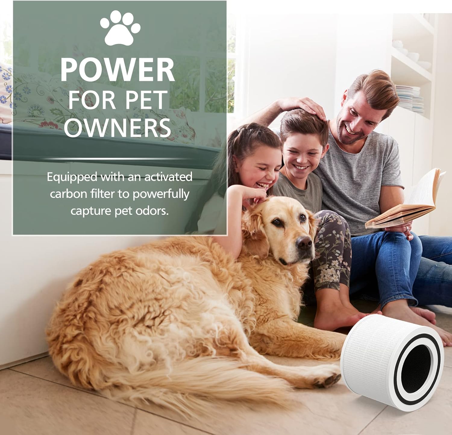 Core P350 Pet Care Replacement Filter for LEVOIT Core P350-P Core 300 Air Purifier for Pet, 3-in-1 HEPA + Activated Carbon Filter Replacement for Pet Dander, Odors, Part # Core P350-RF, 2 Pack - Image 5