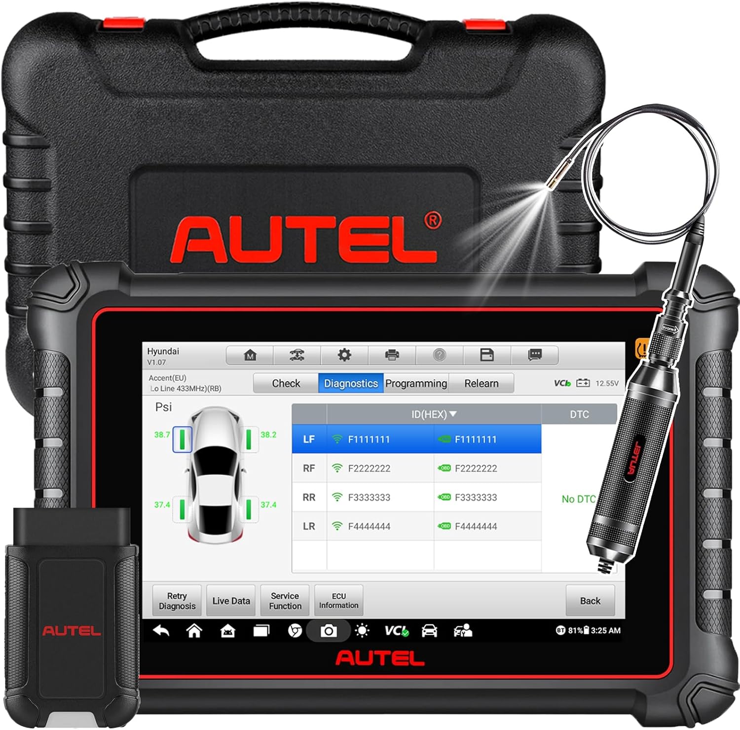 Autel Scanner MaxiPRO MP900-TS with Autel Endoscope MaxiVideo MV108S, Upgrade Version of MP808S-TS / MP900BT ECU Coding Tool, Full TPMS Function, Bidirectional Scanner with 40+ Services