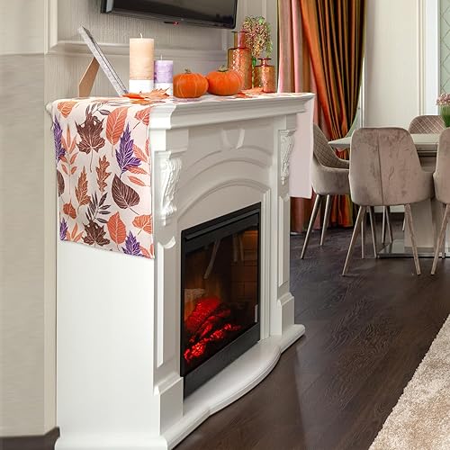 Miniatura 6 de ANOTION Camino de mesa de Acción de Gracias de otoño, decoraciones de Acción de Gracias para el hogar, diseño de hojas de otoño, decoración de otoño