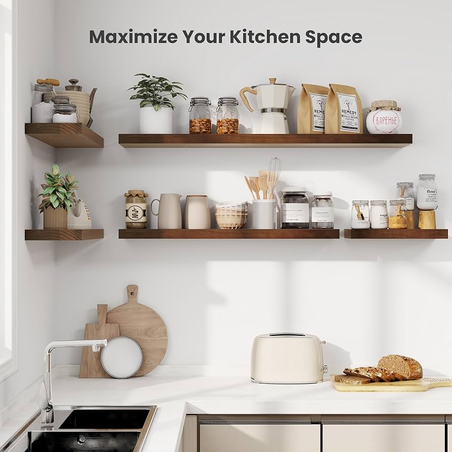 Amazon.com: Fun Memories Wood Floating Shelves Set of 2