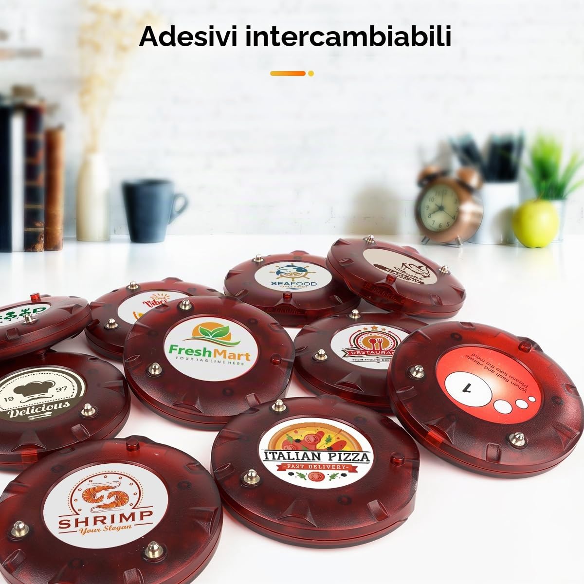 Retekess TD158 Cercapersone Ristorante Wireless, 500M Pager Ristorante, Tubo Numerico a LED, 998 Canali, Cercapersone per Ristorante, Hotel, Scuola (1 Host di Trasmittente + 20 Cercapersone)
