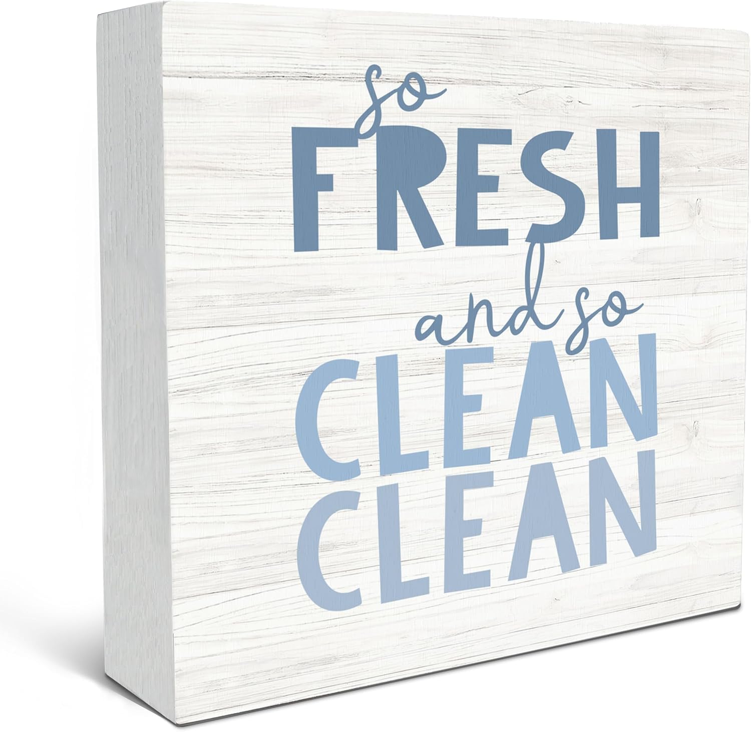So Fresh and So Clean Clean 5x5 Inch Wooden Box Sign