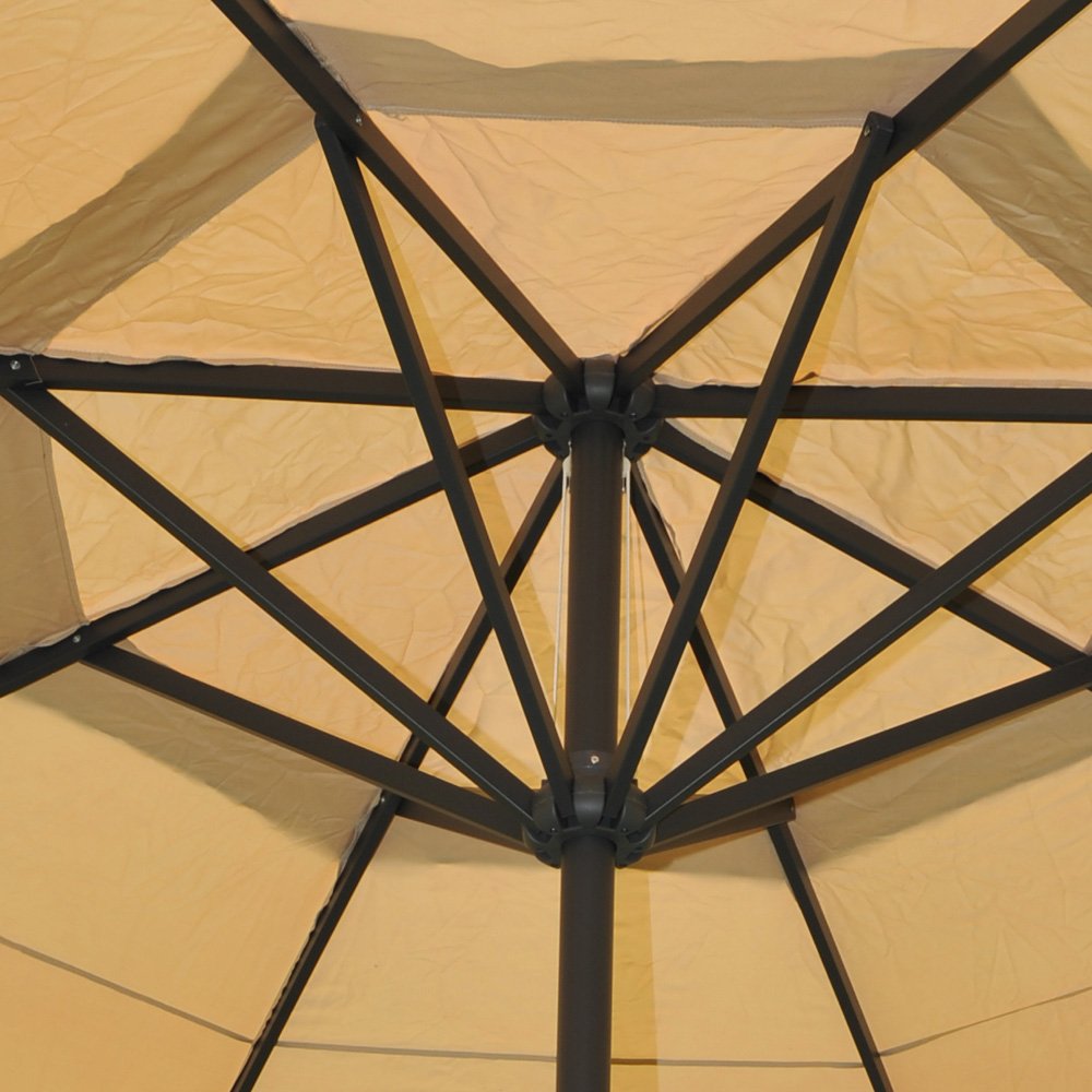 Sonnenschirm Meran Pro, Gastronomie Marktschirm mit Volant Ø 5m Polyester/Alu 28kg ohne Ständer