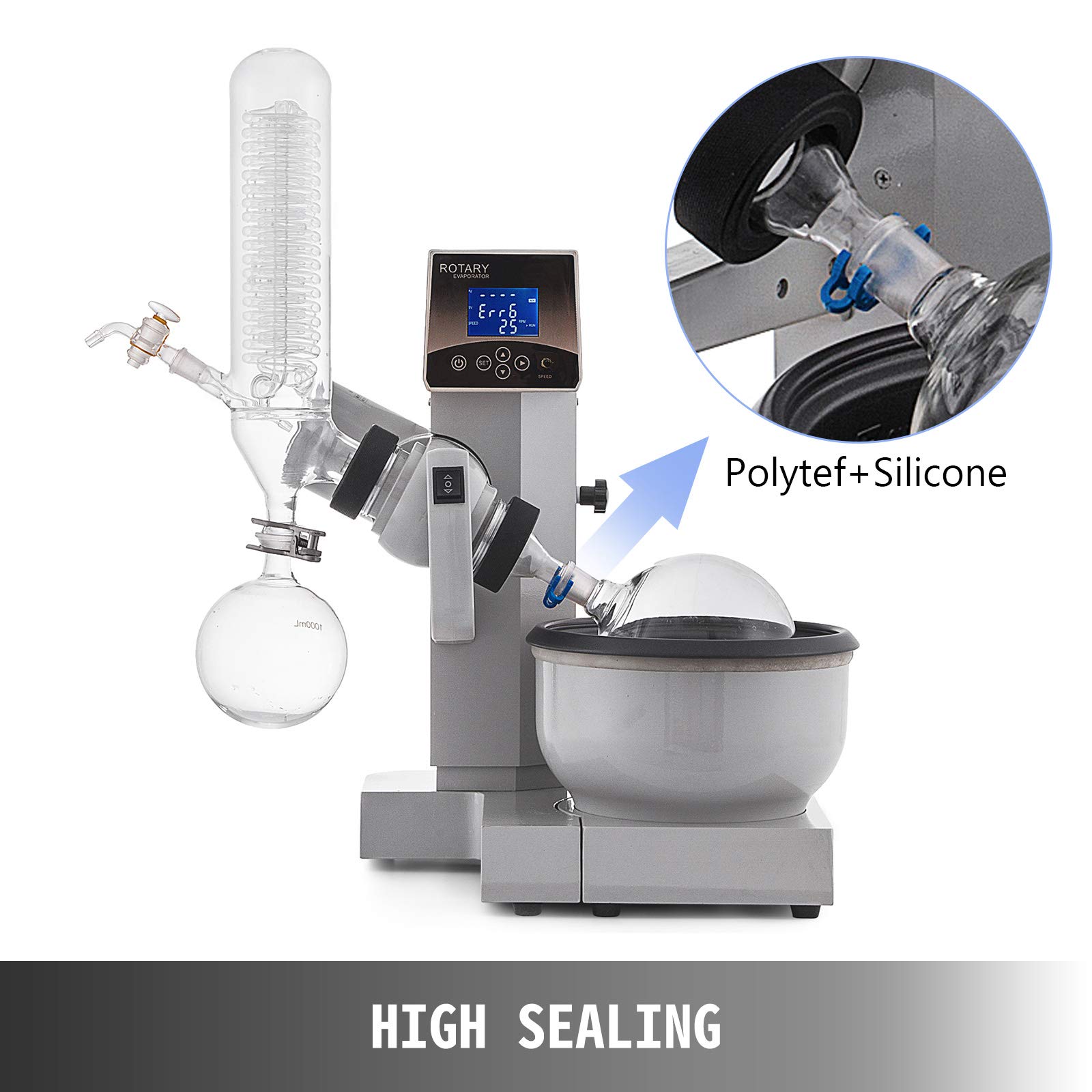 VEVOR 2L Rotary Evaporator RE2000ELab Rotary Evaporator 20200rpm