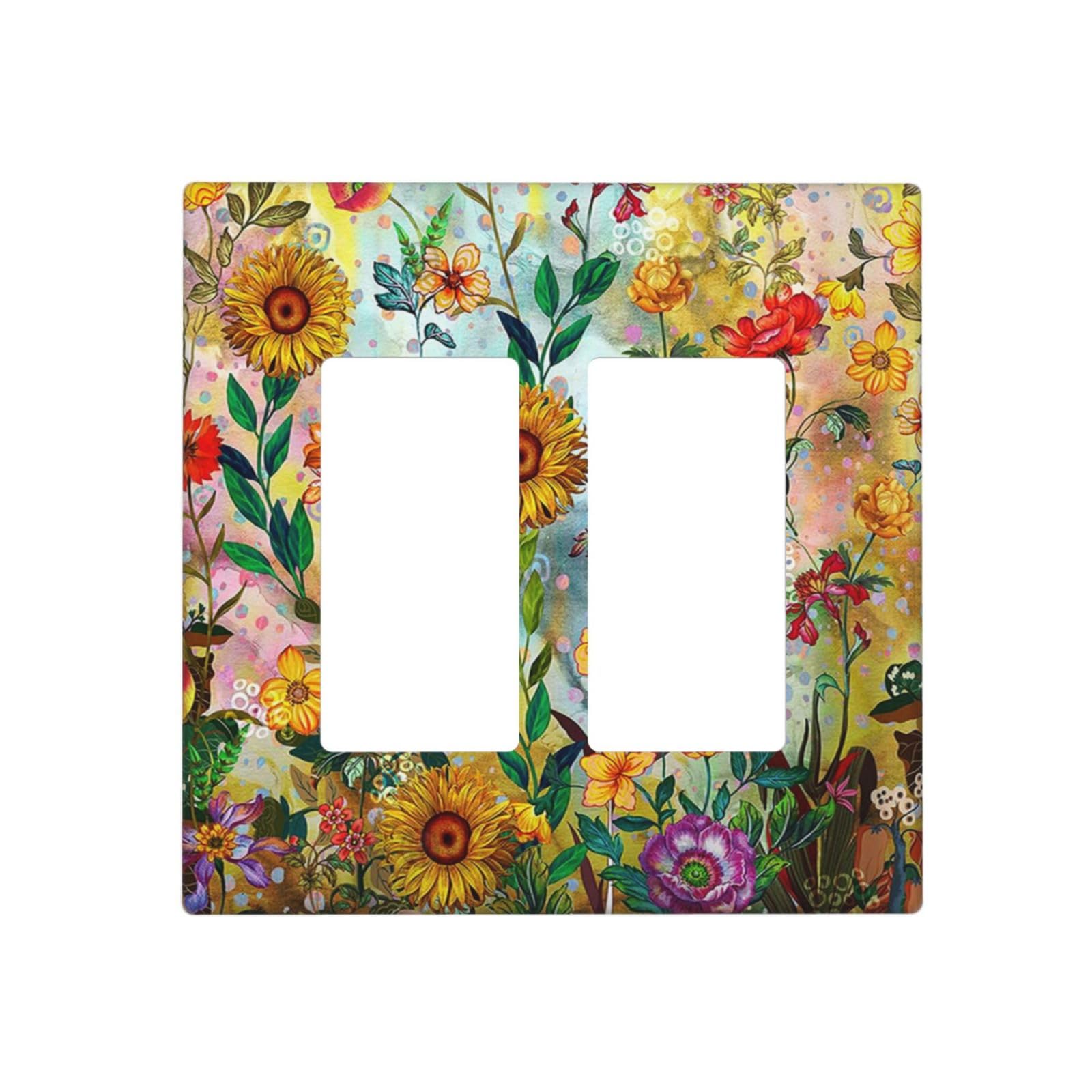 Colorful Sunflower Wall Plates - Decorative Light Switch Covers -1 Colorful Sunflower Wall Plates - Decorative Light Switch Covers -1
