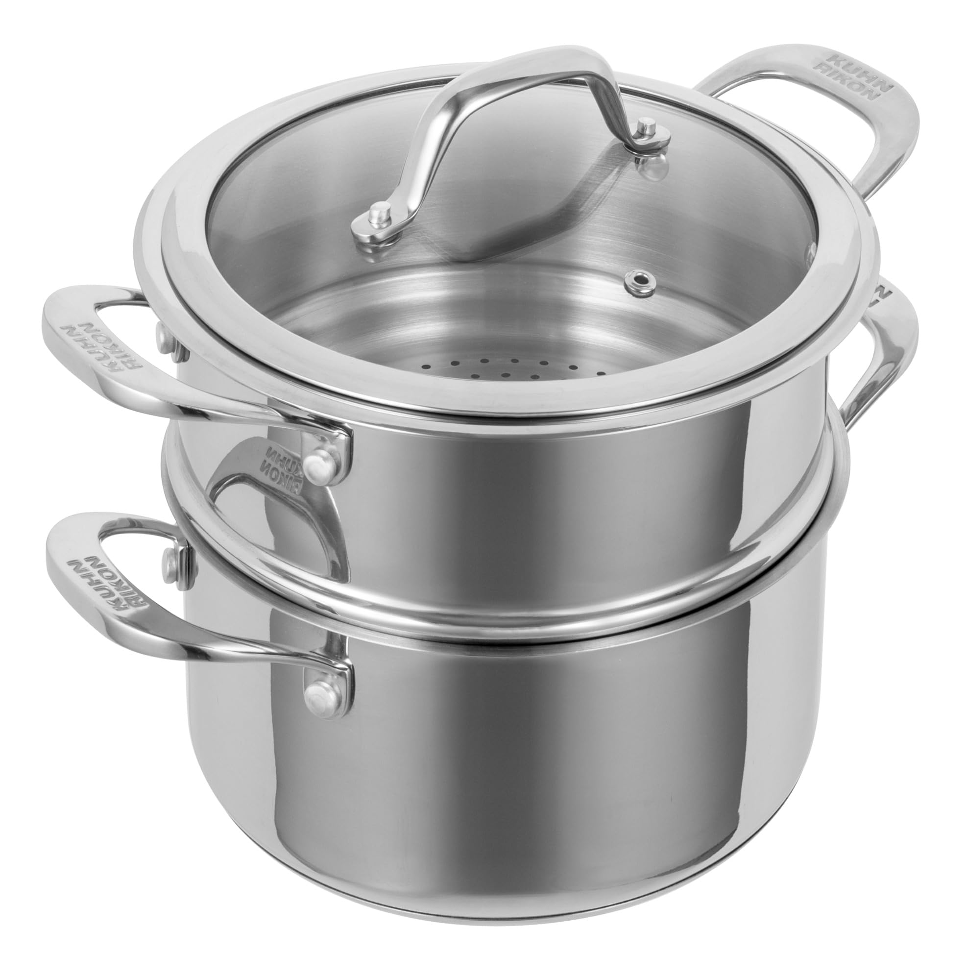 Kuhn Rikon Allround Dampfgarer Edelstahl 18 cm - Stapelbarer Dampftopf