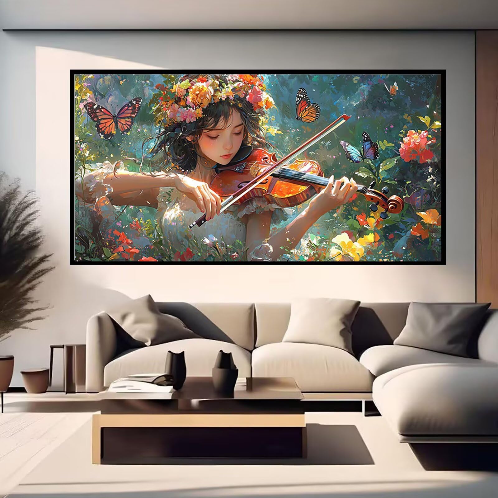 Diamentowa sztuka skrzypce diamentowe zestawy do malowania dla dorosłych kobiet duże 100 x 200 cm sztuka i rzemiosło dla dzieci początkujących DIY 5D pełne wiercenie kryształ klejnot sztuka haft