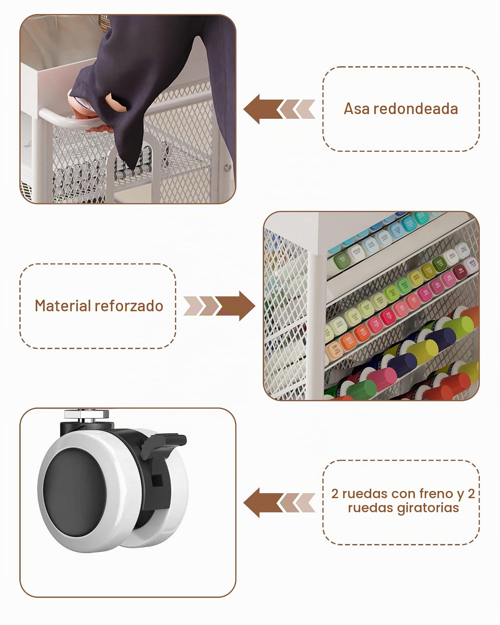 Organizador MetáLico para Materiales Artísticos, 5 Niveles Carro