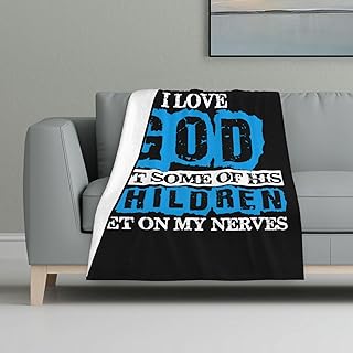 I Love God But Some of His Children Get On My Nerves Vintage Warm Cozy Flannel Blanket 32x48in - Perfect Life Companion