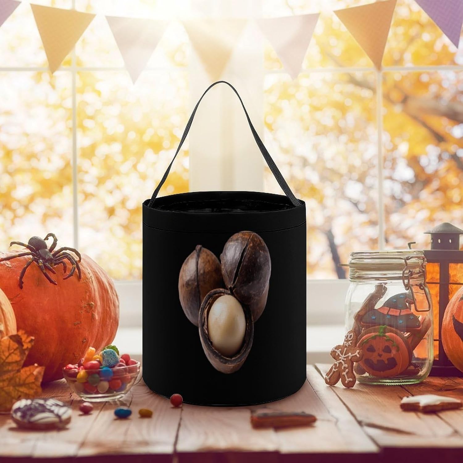 Macadamia Nuts Halloween Basket Candy Tote Bag Easter Bucket image 3