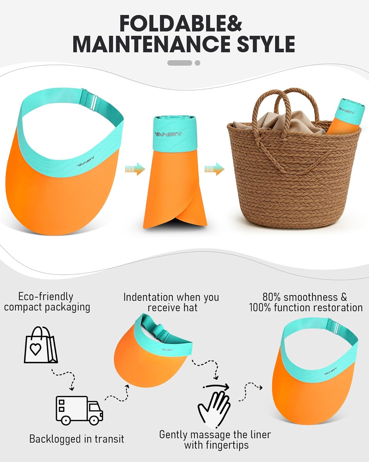 Sun Visor Hat for Women,UPF50+ Seamless Sun Hats Men Women Lightweight Sports Cap Stretchy Ponytail Hat for Outdoor - Image 2