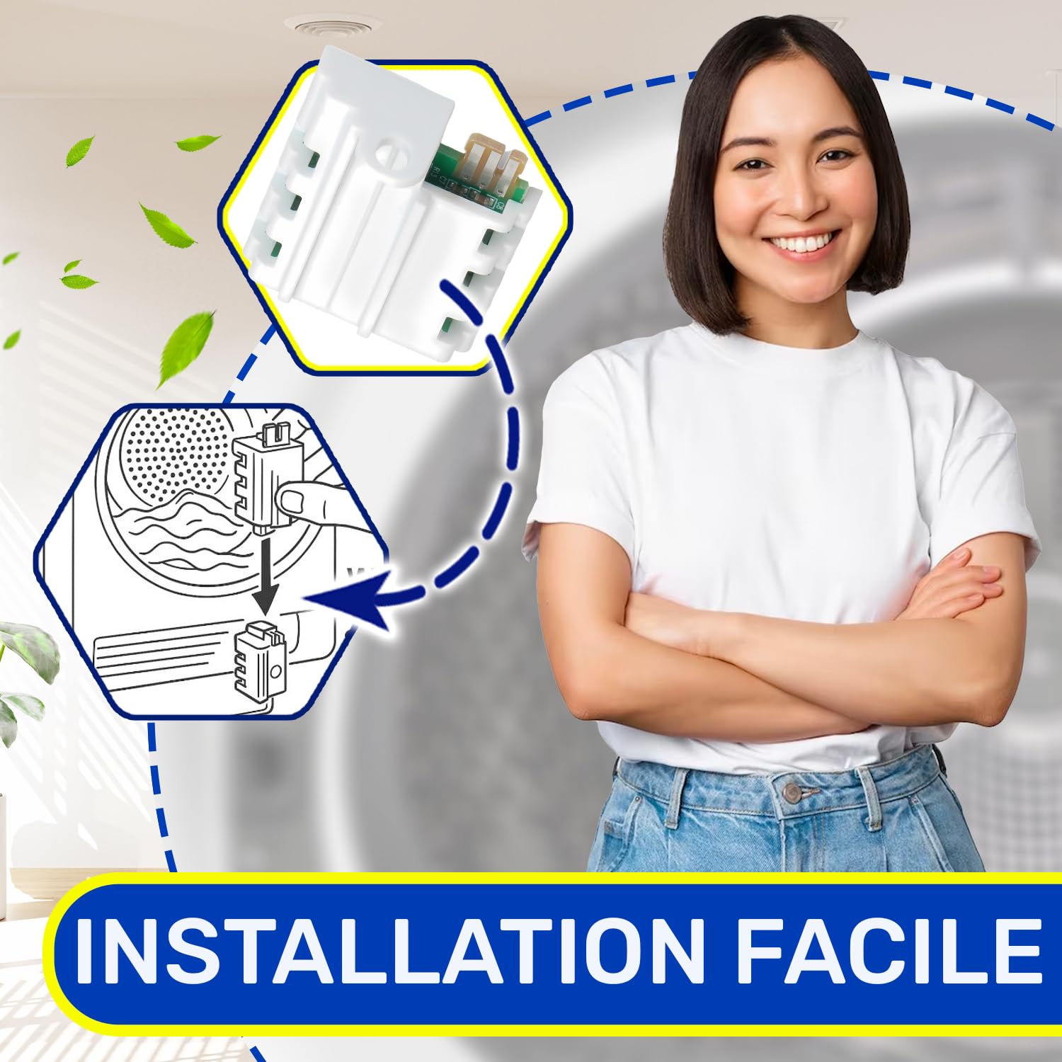 Capteur d'eau de niveau pour sèche-linge avec code original C00628635 488000628635 pour Ariston pour Indesit. MONTERAL