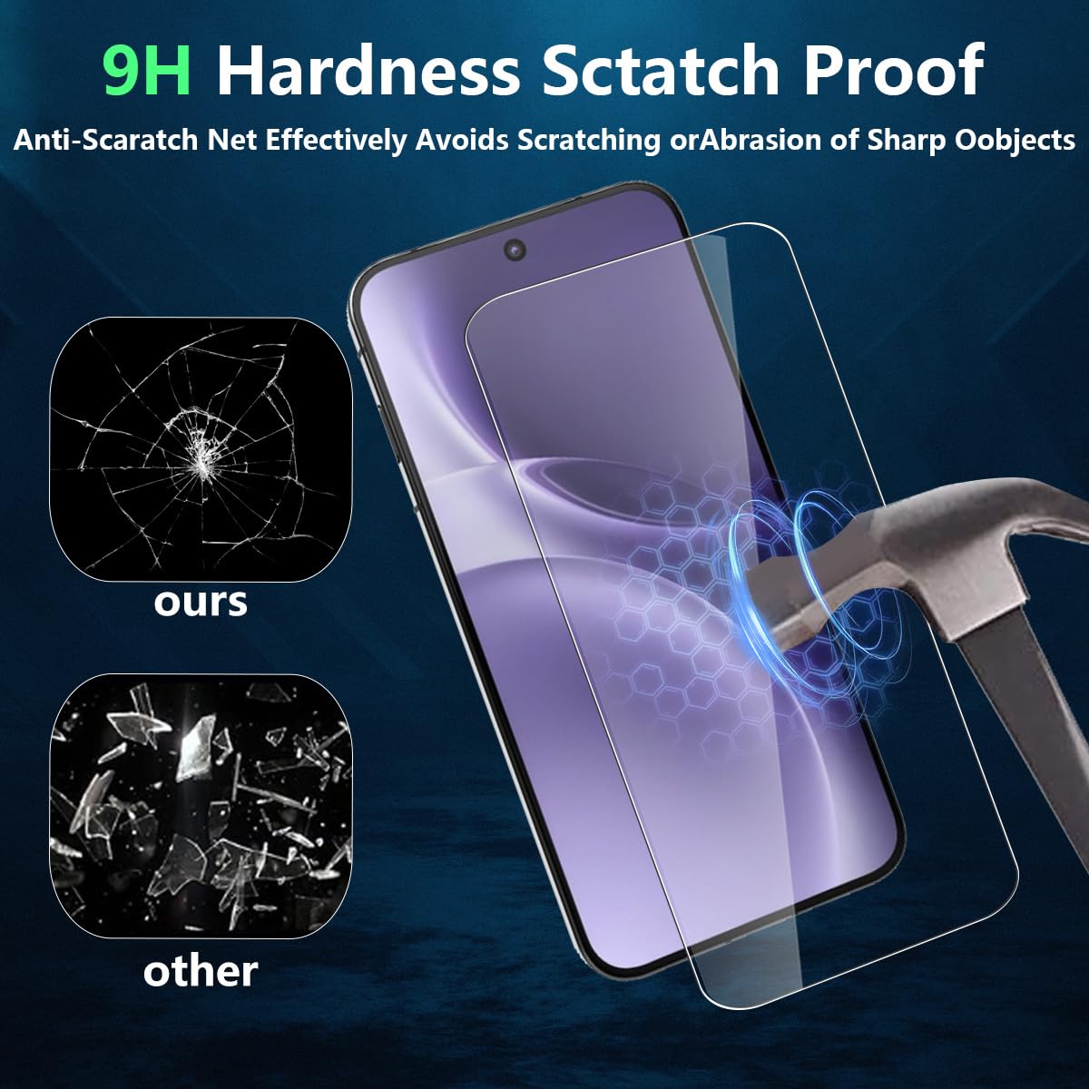 Ibywind Vetro Temperato Per Vivo X300 5G – 2 Pezzi Con Protezione Fotocamera, Durezza 9H, Compatibile Con Impronta Digitale E Antigraffio