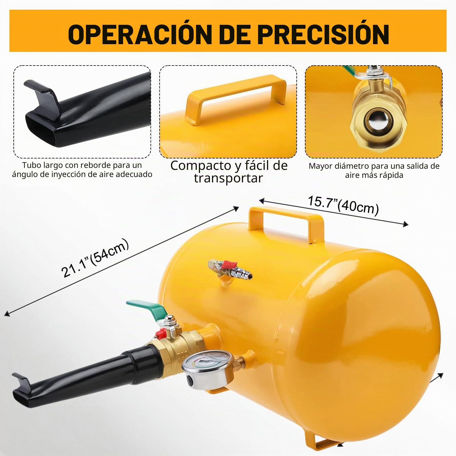 FreeTec 20L neumático inflador de neumáticos Refuerzo de Choque Relleno de Aire Refuerzo de cañón de Aire Ayuda de llenado
