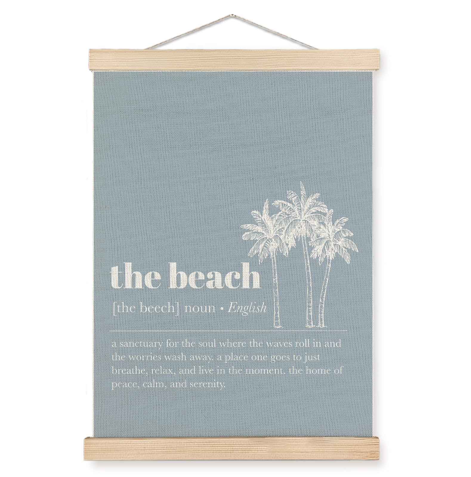 KRHFG Trendy Blue Beach Wall Art Poster Framed, Beachy Room Decor Aesthetic, Coastal Tropical Palm Tree Beachy Hanging Canvas Prints Wall Decor for