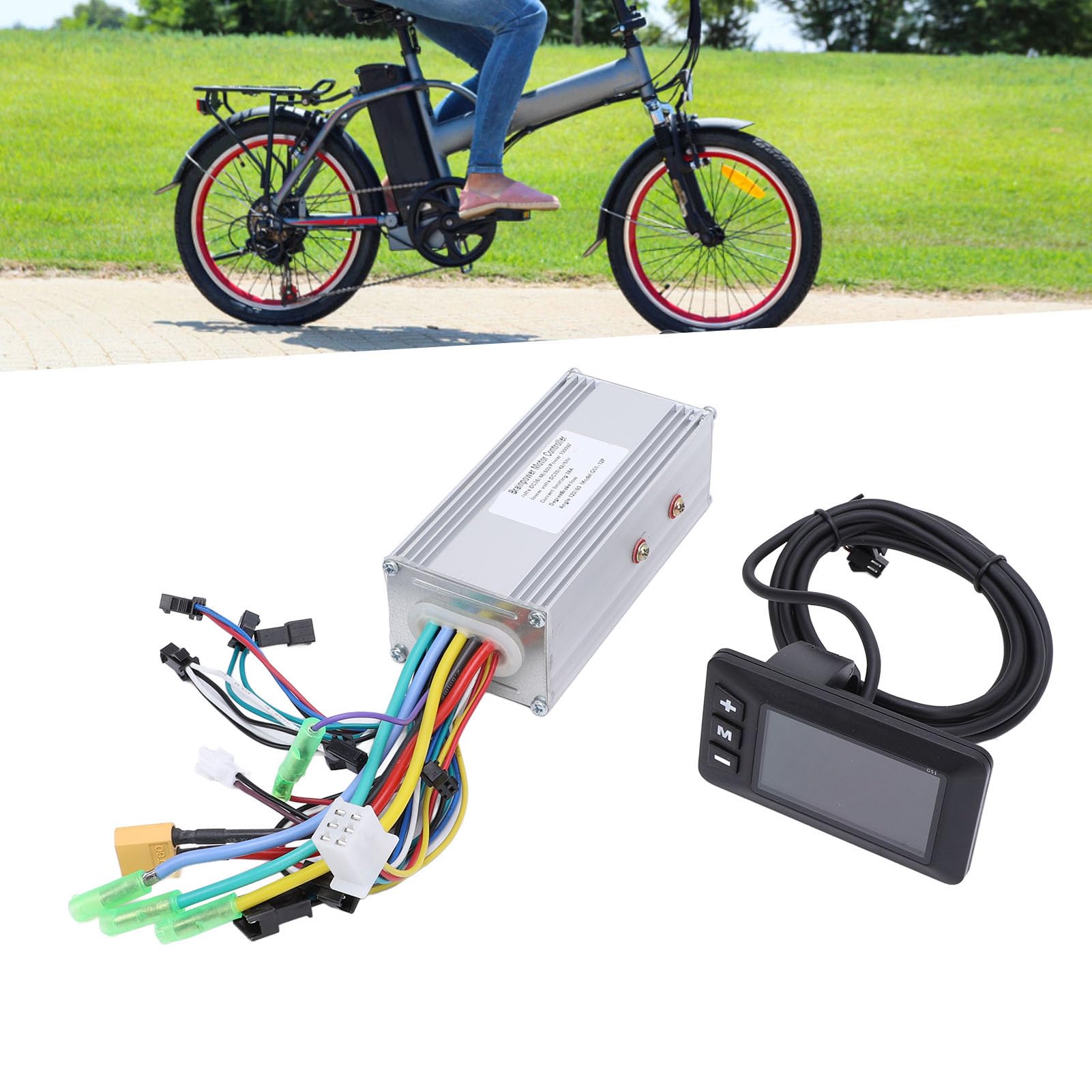 BuyWeek Kit de Contrôleur de Moteur sans Balais pour Vélo Électrique, 36V 48V 60V 1000W 38A 3 Modes Contrôleur d'onde Sinusoidale avec Panneau d'Affichage LCD G51