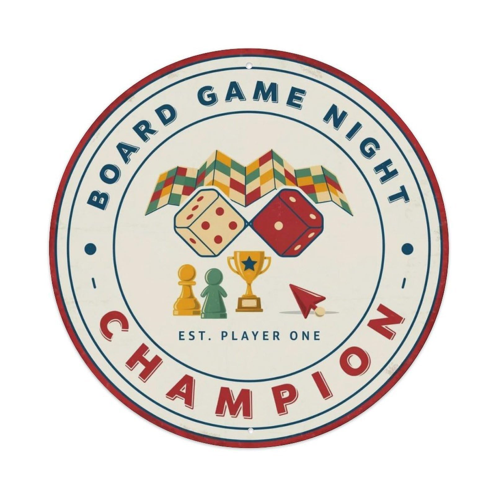 Board Game Night Metal Tin Sign Plaque
