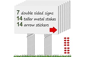 Blank Yard Signs with Stakes - 7-Pack Corrugated Plastic Signs