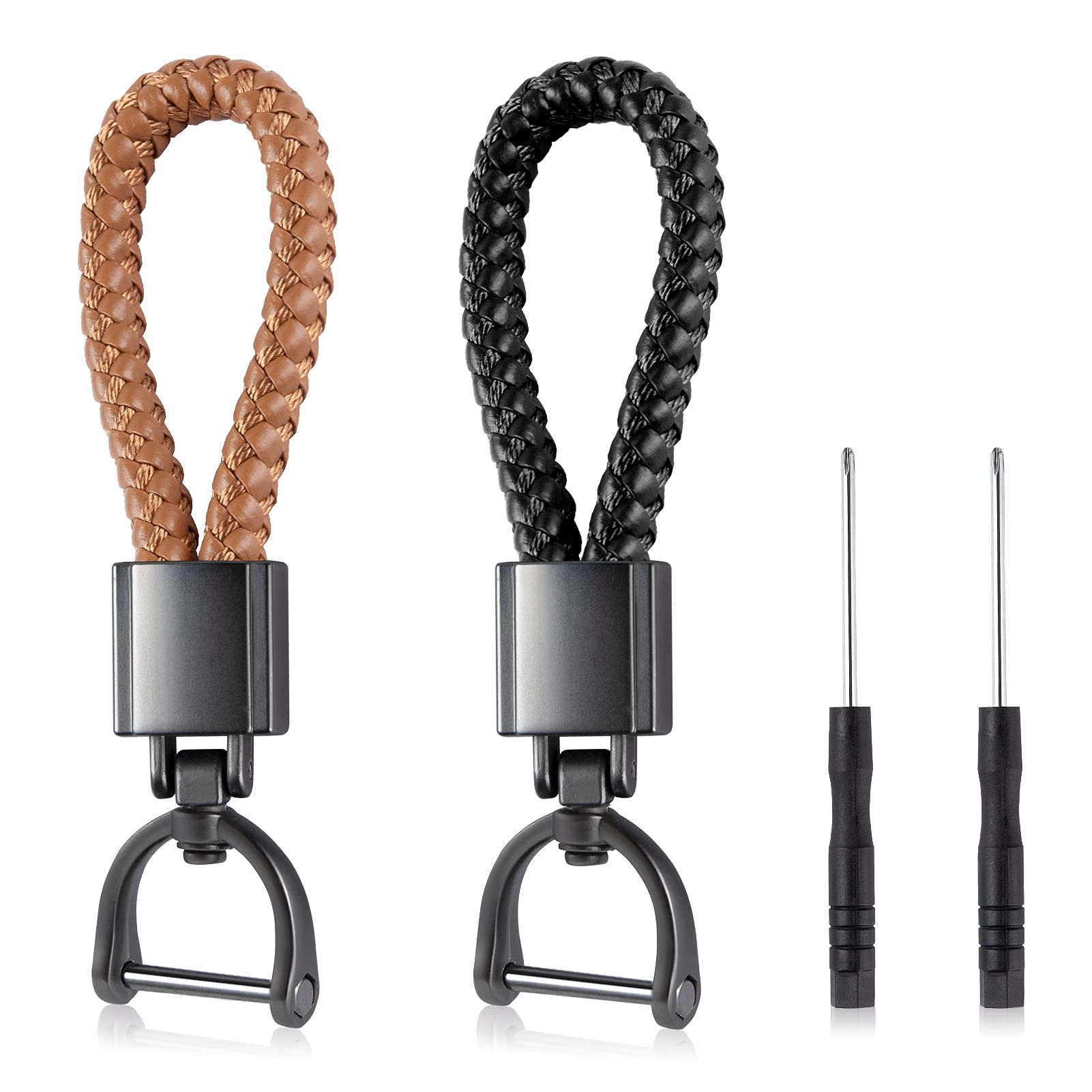 Leder Schlüsselanhänger Mit Auto-Logo - Schwarz, Für Männer & Frauen