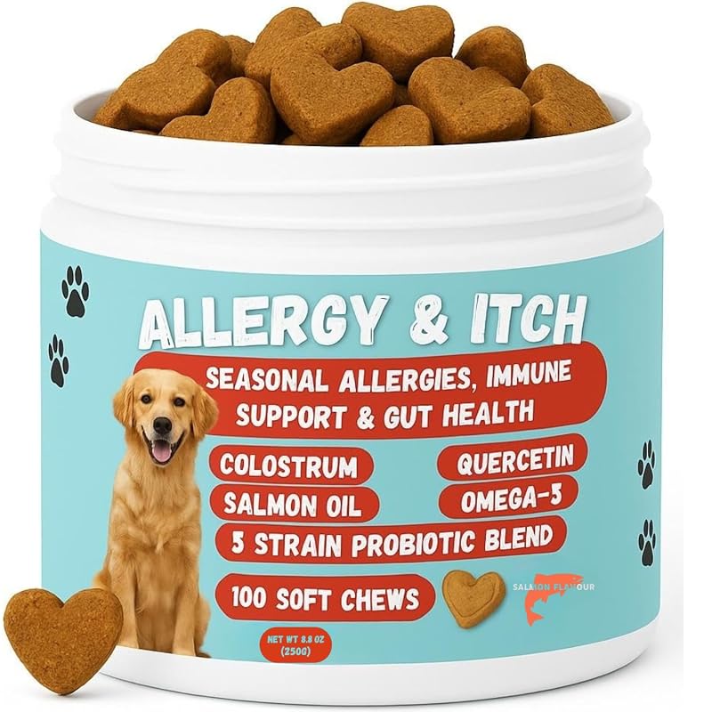Suplemento mastigável para cães OSMYZ com Ômega 3, probióticos e colostro sabor salmão – 100 unidades