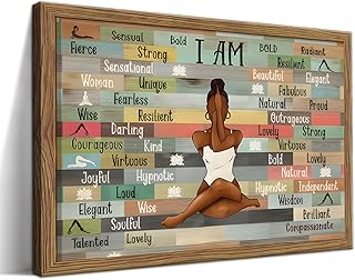 raiqtols Framed Inspirational Canvas Wall Art – Motivational Black Women...