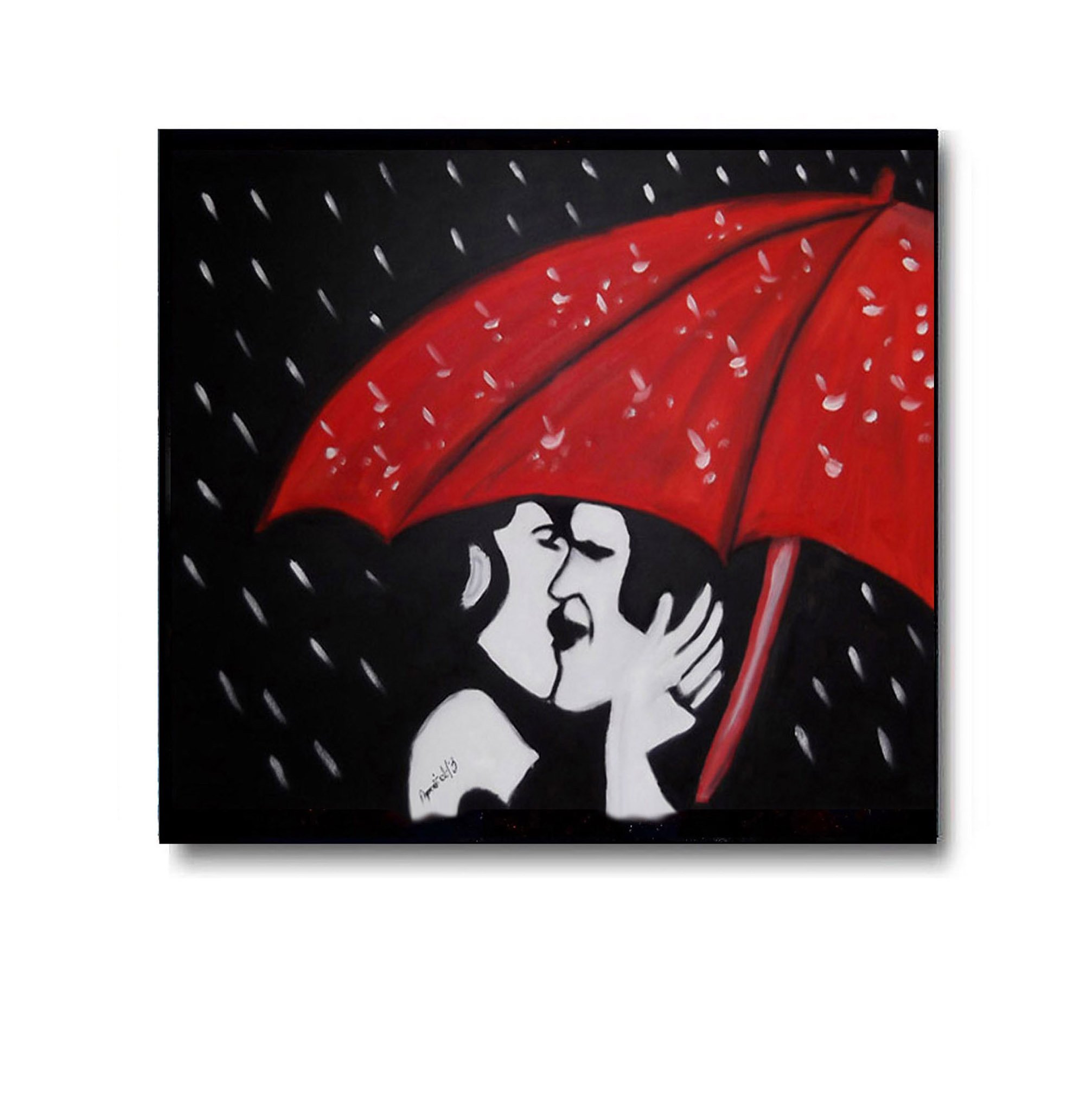 Toile Pluie baiser peinture à l'huile unique pour salon moderne A13