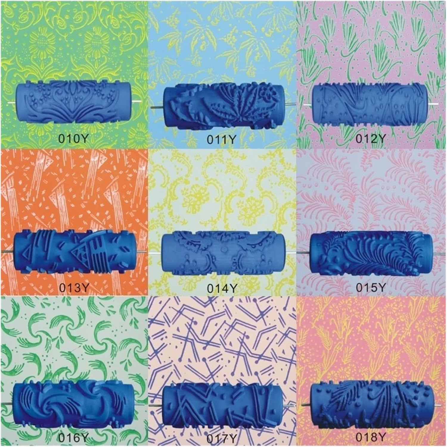 Paint Roller-1pc 5" Embossed Paint Roller Sleeve Wall Texture Stencil Brush (Pattern Decor Send Random)