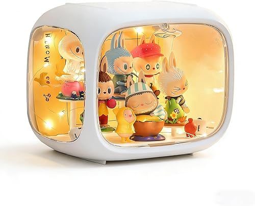 Miniatura 12 de Vitrina transparente para figuras, caja de almacenamiento de muñecas montada en la pared, soporte de exhibición ajustable, caja de exhibición