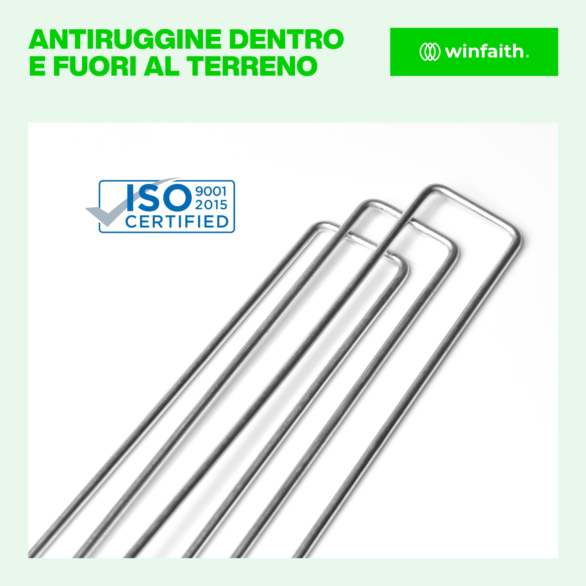 200 Picchetti Telo Pacciamatura Orto in Acciaio Zincato Antiruggine (H100xL23(INT)/17(EST) Ancoraggio per Tubi, Telo per Pacciamatura, Erba Sintetica, Prato Sintetico, Chiodi a U
