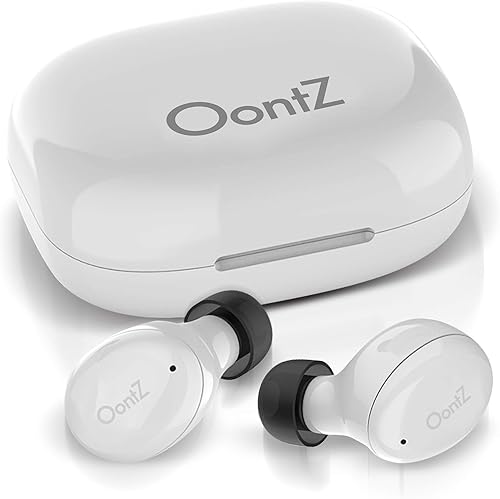 OontZ BudZ - Auriculares inalámbricos Bluetooth 5.0 verdaderos, 3 horas de reproducción + 9 adicionales de estuche de carga compacta, auriculares
