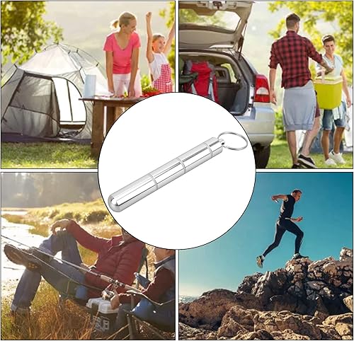 Miniatura 8 de Pastillero, pastillero para bolso, contenedor de píldoras pequeño de aleación de aluminio, botella de píldora impermeable con llavero, contenedor