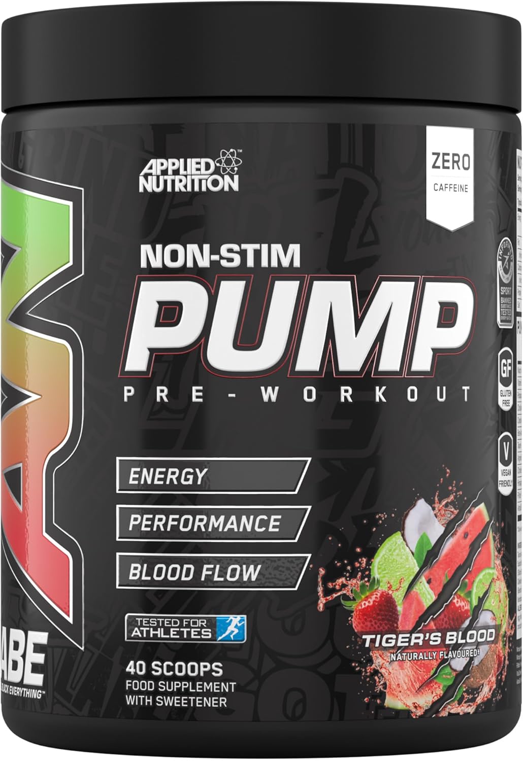 Applied Nutrition ABE Pump Pre Workout – All Black Everything Stim Free Pump Pre Workout Powder | Pump, Energy & Strength with Citrulline, Creatine, Beta-Alanine (500g – 40 Servings) (Tigers Blood)