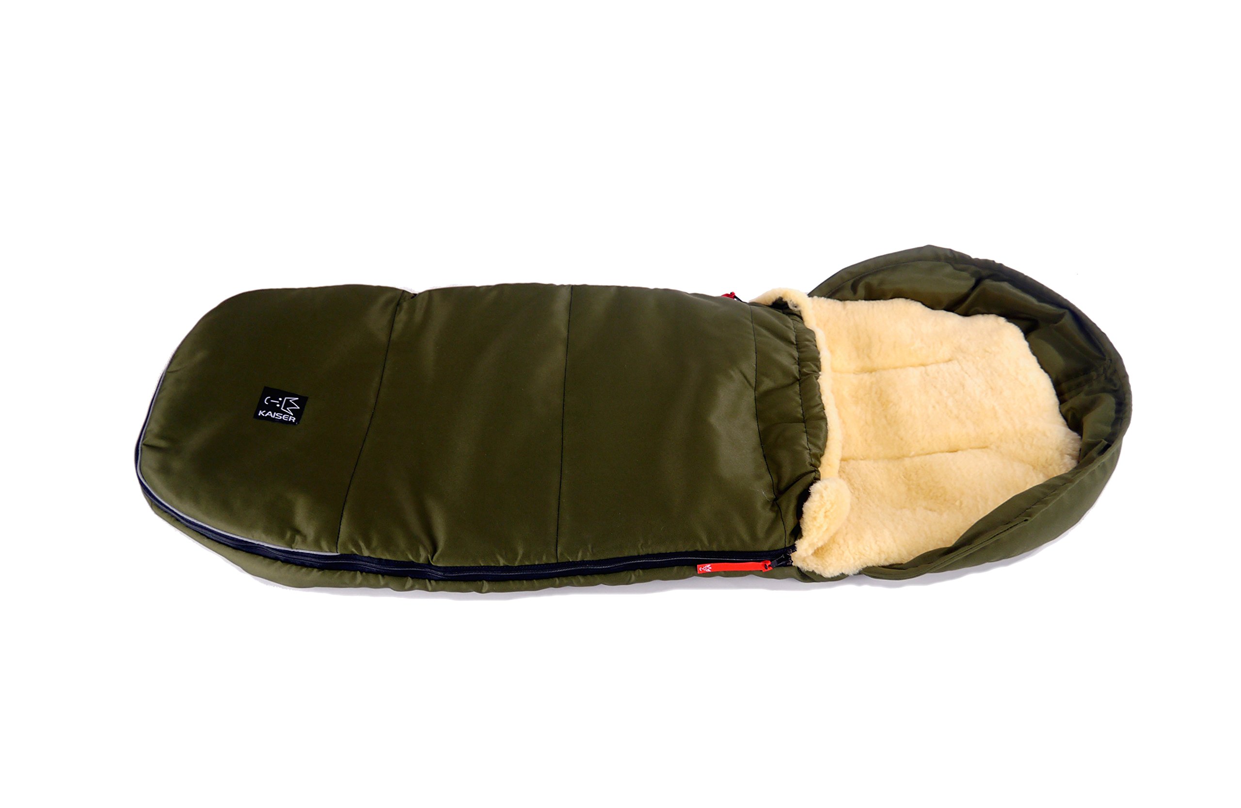 Lammfell Fußsack Lenny, kaki
